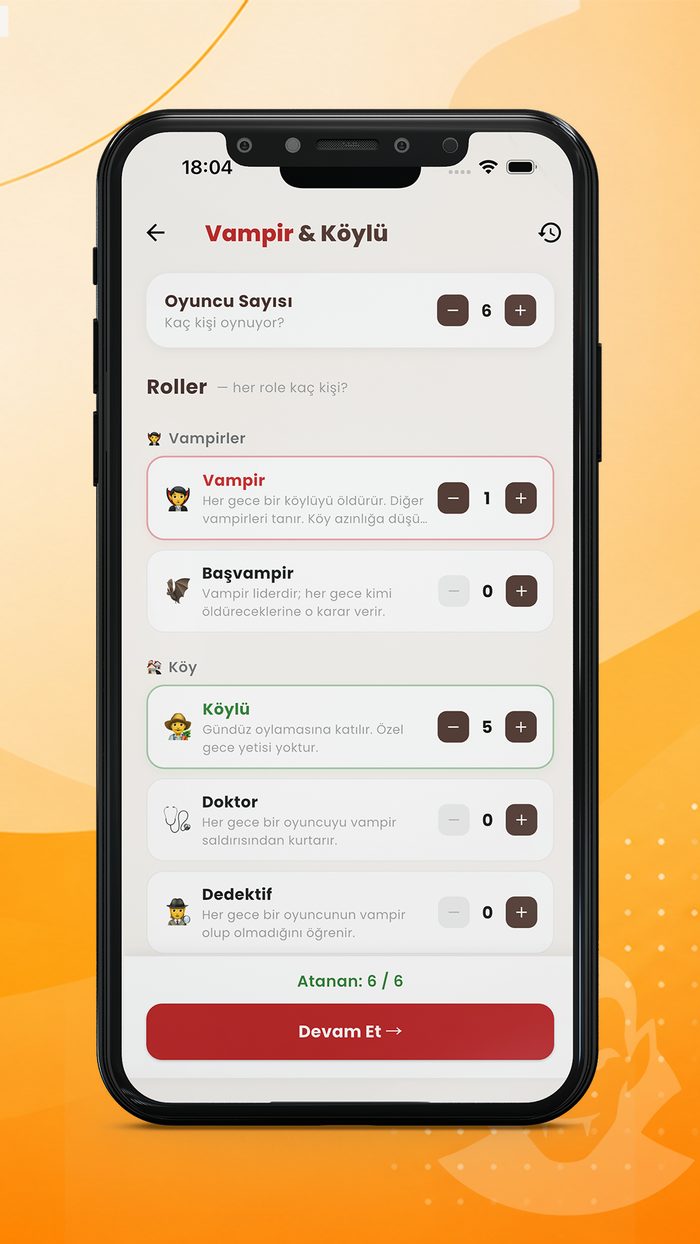 Restart Play Vampir ve Köylü oyunu ekranı